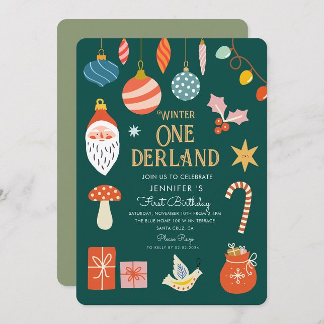 Winter Onederland Helgdag Första födelsedag Inbjudningar (Skapare uppladdad)