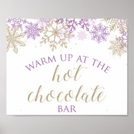Winter Onederland Hett Chocolate Pub Sign Lila Poster