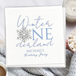Winter ONEderland Minimalist 1:a födelsedag Pappersservett