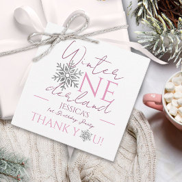 Winter ONEderland Minimalist Girl 1st Birthday Gåvor Etiketter