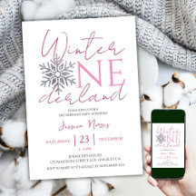 Winter ONEderland | Minimalistisk flicka 1:a födel