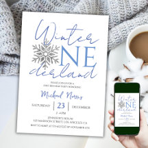 Winter ONEderland | Minimalistisk pojke 1:a födels