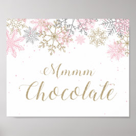 Winter Onederland MMmm Chocolate-tecken Poster