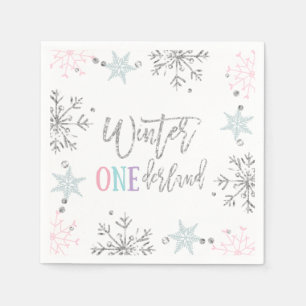 Winter onederland Pappersservett Rosa Flickan Snow