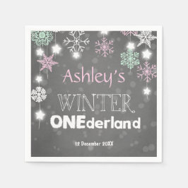 Winter onederland Pappersservett Rosa Girl Girl Gi