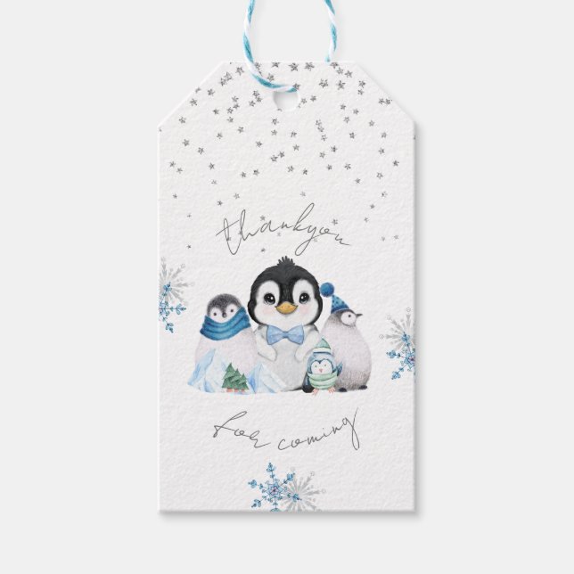 Winter Onederland Penguin Tack Presentetikett (Framsidan)