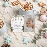 Winter Onederland Photo Thank You Card Inbjudningar<br><div class="desc">Send heartfelt gratitude with this Winter Onederland Photo Thank You Card! Featuring cozy neutral tones, watercolor greenery, and delicate festive ornaments, this elegant design pairs perfectly with your winter wonderland theme. Add your baby’s photo for a personalized touch that loved ones will cherish. Perfect for first birthdays, baby showers, and...</div>