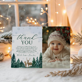 Winter ONEderland Photo Thank You Inbjudningar