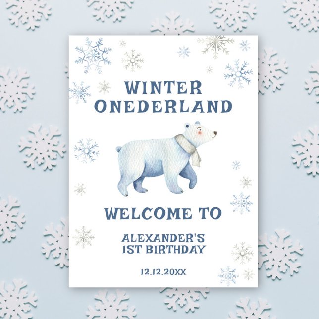 Winter Onederland Polar Bear 1:a födelsedag Poster (Skapare uppladdad)