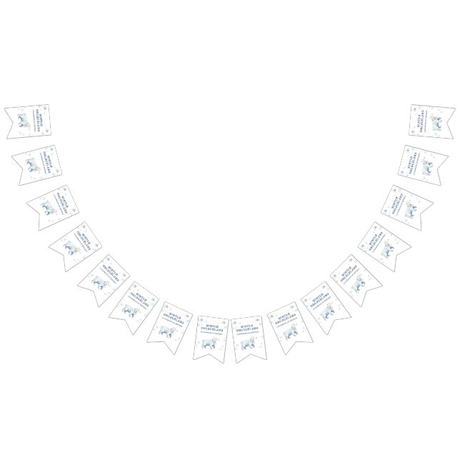 Winter Onederland Polar Bear 1:a födelsedag Vimplar (Alla)