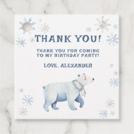 Winter Onederland Polar Bear Birthday Tack Gåvor Etiketter