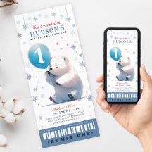 Winter Onederland Polar Bear First Birthday Biljet