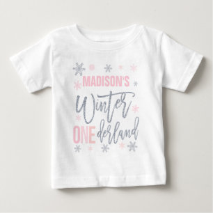 Winter ONEderland Rosa 1:a födelsedag T Shirt