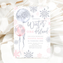 Winter Onederland Rosa Silver Snowflake Birthday