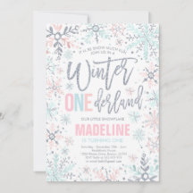 Winter ONEderland Rosa Silver Snowflake Birthday