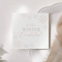 Winter Onederland Rosa Snowflake 1:a födelsedagen