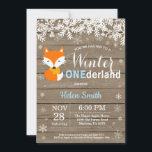Winter Onederland Rustic Fox Boy 1st Birthday Inbjudningar<br><div class="desc">Winter Onederland Rustic Fox Boy 1:a födelsedagsinbjudan. Vit snöflummel. Boy Födelsedagsfest inbjudan. Winter Helgdag Bday. Rustic Wood Background. Land Vintage Retro Barn. Om du vill göra ytterligare anpassningar klickar du på knappen "Anpassa" och användor verktyg som är utformat för att ändra mallen.</div>
