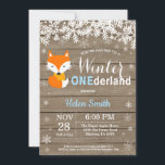 Winter Onederland Rustic Fox Boy 1st Birthday Inbjudningar<br><div class="desc">Winter Onederland Rustic Fox Boy 1:a födelsedagsinbjudan. Vit snöflummel. Boy Födelsedagsfest inbjudan. Winter Helgdag Bday. Rustic Wood Background. Land Vintage Retro Barn. Om du vill göra ytterligare anpassningar klickar du på knappen "Anpassa" och användor verktyg som är utformat för att ändra mallen.</div>