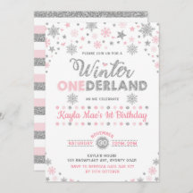 Winter ONEderland Silver Rosa Snowflake Birthday