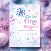 Winter Onederland Snöflingor Girl First Birthday