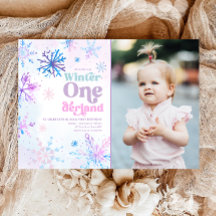 Winter Onederland Snöflingor Girl First Birthday