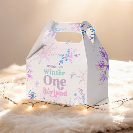 Winter Onederland Snöflingor Girl Snö Birthday Presentaskar