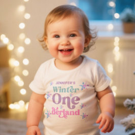 Winter Onederland Snöflingor Girl Snö Birthday T Shirt