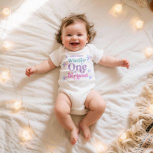 Winter Onederland Snöflingor Girl Snö Birthday T Shirt