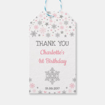 Winter ONEderland Snöflingor Rosa Silver Birthday