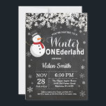 Winter Onederland Snögubbe 1:a födelsedag Inbjudningar<br><div class="desc">Winter Onederland Snögubbe 1:a födelsedagsinbjudan. Vit snöflummel. Boy Födelsedagsfest inbjudan. Winter Helgdag Bday. Bakgrund för kalkbord. Black and White. Om du vill göra ytterligare anpassningar klickar du på knappen "Anpassa" och användor verktyg som är utformat för att ändra mallen.</div>