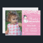 Winter Onederland Snögubbe Girl 1:a födelsedagen Inbjudningar<br><div class="desc">Winter Onederland Snögubbe Girl 1:a födelsedagsinbjudan med anpassningsbar foto. Vit snöflummel. Flickan Födelsedagsfest inbjudan. Winter Helgdag Bday. Rosa Bakgrund. Om du vill göra ytterligare anpassningar klickar du på knappen "Anpassa" och användor verktyg som är utformat för att ändra mallen.</div>