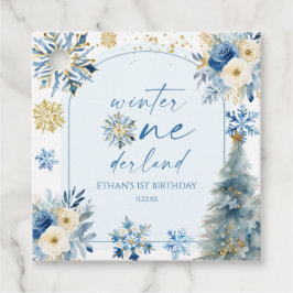 Winter Onederland Snowflake 1st Birthday Party Gåvor Etiketter