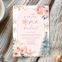 Winter Onederland Snowflake 1st Birthday Party Inbjudningar