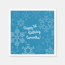 Winter Onederland Snowflake 1st Birthday Party Kid Pappersservett