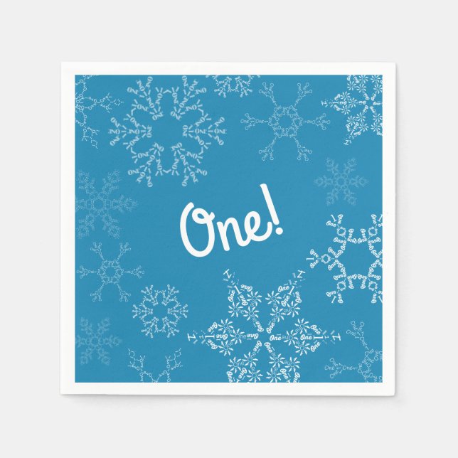 Winter Onederland Snowflake 1st Birthday Party Pappersservett (Framsidan)
