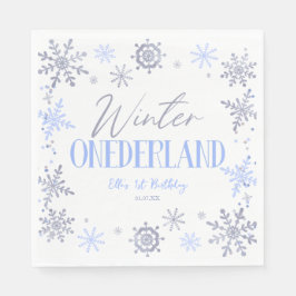 Winter ONEderland Snowflake 1st Birthday Party Pappersservett