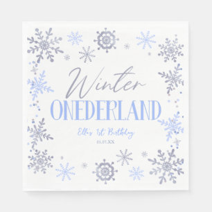 Winter ONEderland Snowflake 1st Birthday Party Pappersservett