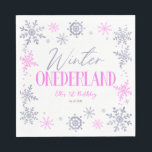 Winter ONEderland Snowflake 1st Birthday Party Pappersservett<br><div class="desc">Det här är Winter ONEderland Rosa Snowflake 1st First Födelsedagsfest Papper Napkins!</div>