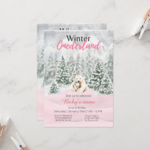 Winter Onederland: Snowy Forest Inbjudningar