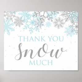 Winter Onederland Tack blue silver snöflake Poster