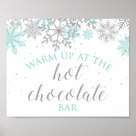 Winter Onederland Teal + Silver Hett Chocolate Pub Poster