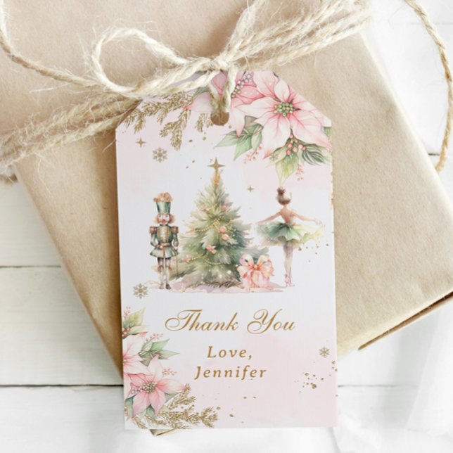 Winter Onederland the Nutcracker Birthday Thank yo Presentetikett (Skapare uppladdad)