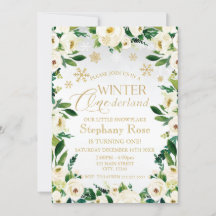 Winter Onederland White Flowers snöflingor