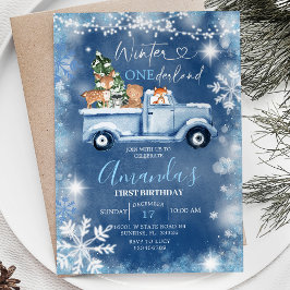 Winter Onederland White Snowflake Birthday Inbjudningar