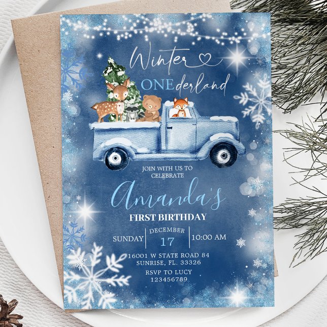 Winter Onederland White Snowflake Birthday Inbjudningar (Skapare uppladdad)