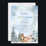 Winter ONEderland Woodland Animals Forest Birthday Inbjudningar<br><div class="desc">Vinter ONEderland Woodland Animals Forest Birthday-inbjudan</div>