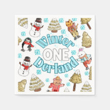 Winter onederland woodland party Pappersservett