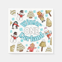 Winter onederland woodland party Pappersservett