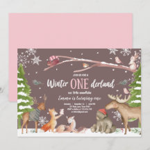 Winter ONEderland Woodland Rosa Birthday