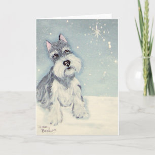 Winter Önskemål från Schnauzer Tack Kort